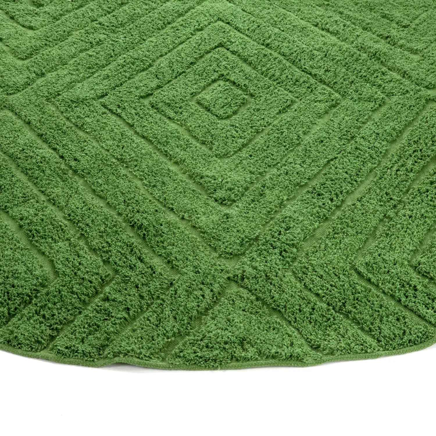 Kruhový koberec - Amberley Natural Cotton Shaggy (zelená)