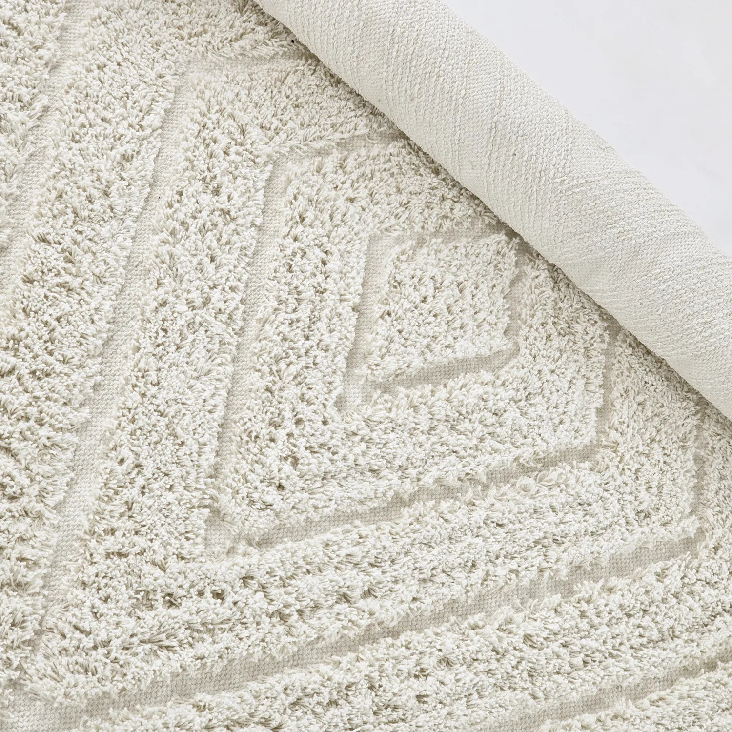 Kolo koberce - Amberley Natural Cotton Shaggy (špinavá biela)