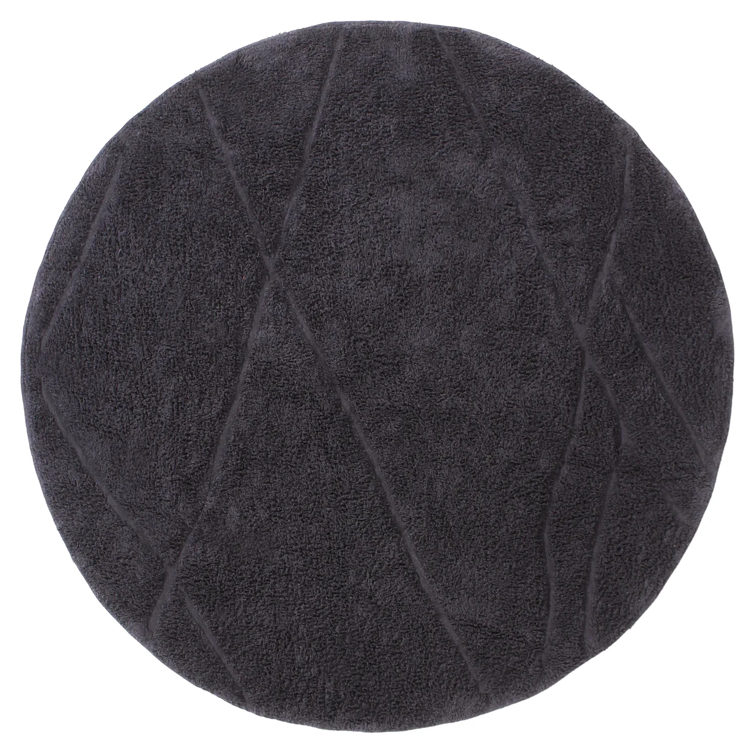 Kolo koberce - Andrea Natural Cotton Shaggy (čierna)