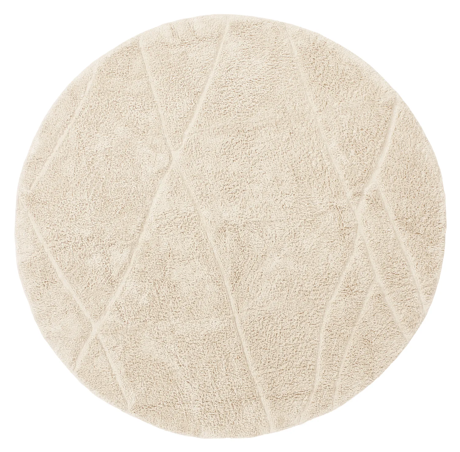 Kolo koberce - Andrea Natural Cotton Shaggy (béžová)