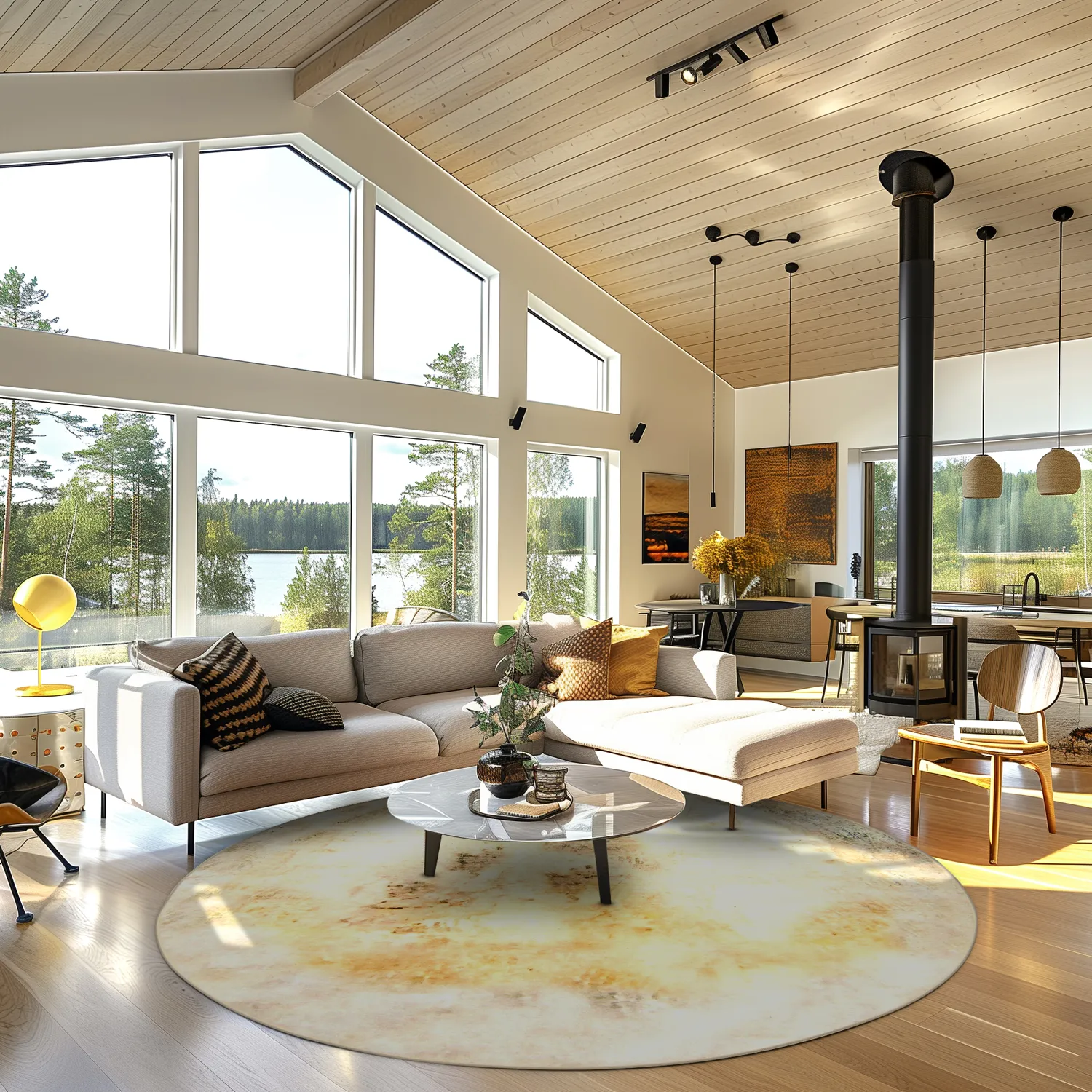 Kruhový koberec - Aneto (béžový)