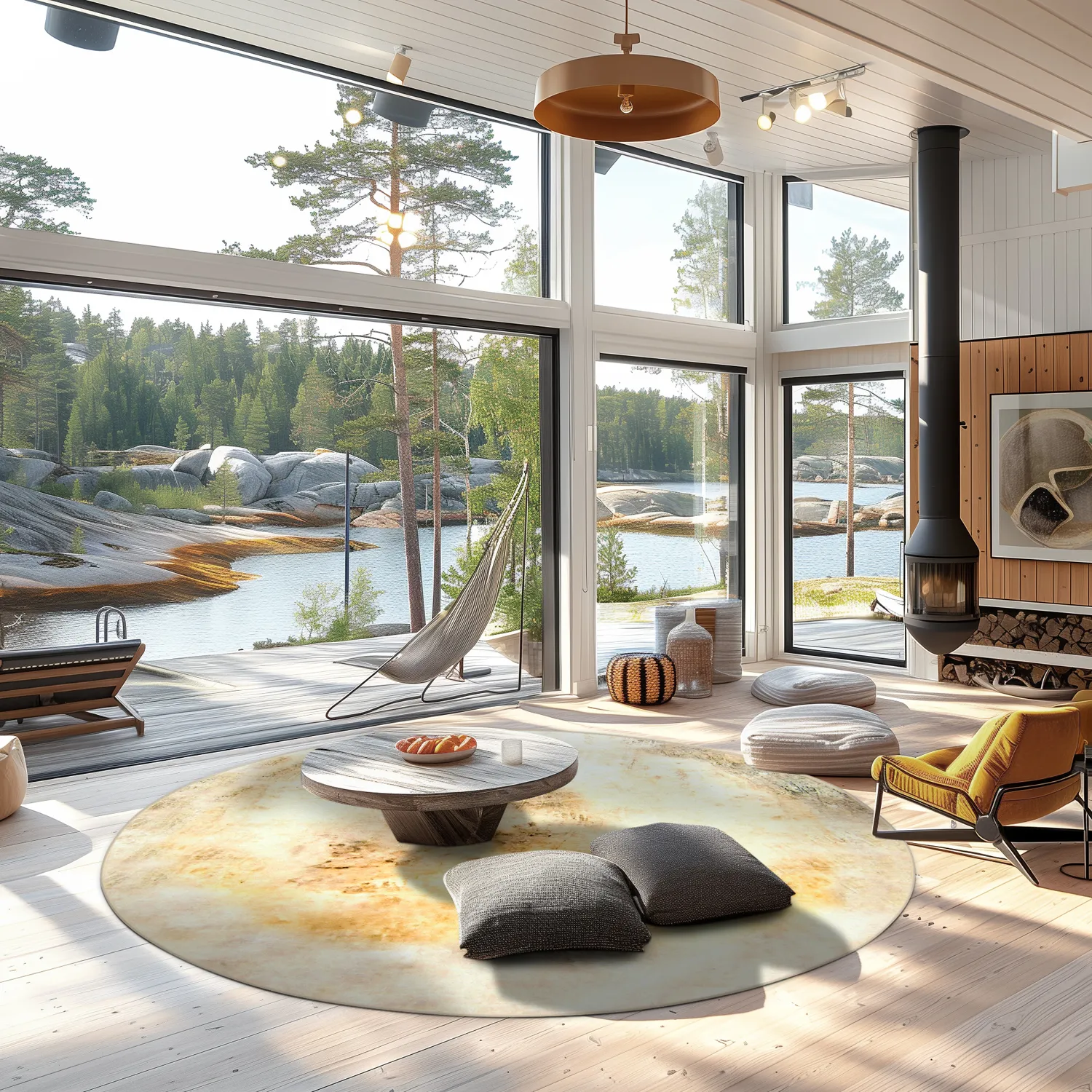 Kruhový koberec - Aneto (béžový)