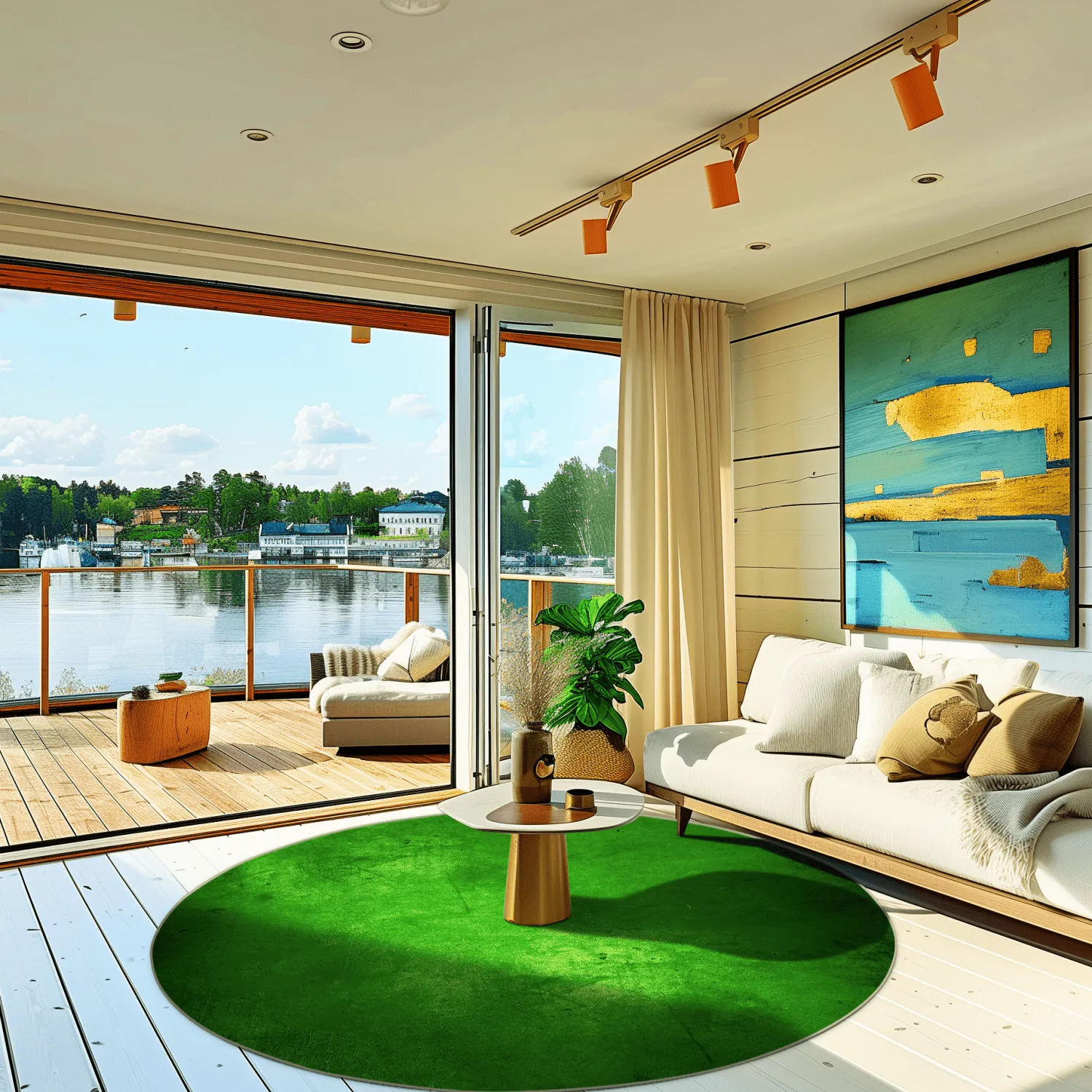 Kruhový koberec - Anzio (zelený)