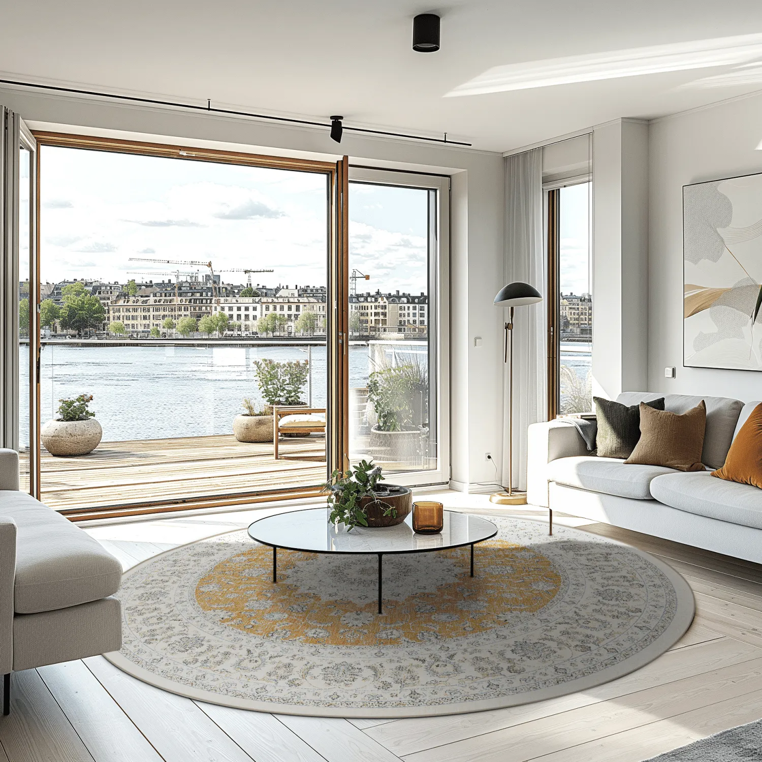 Kruhový koberec - Arabella (okrová)