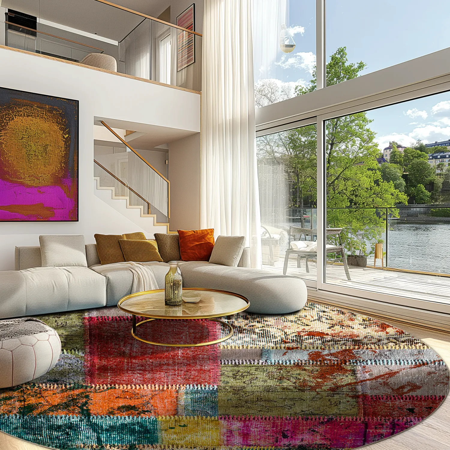 Kruhový koberec - Ariana (multicolor)