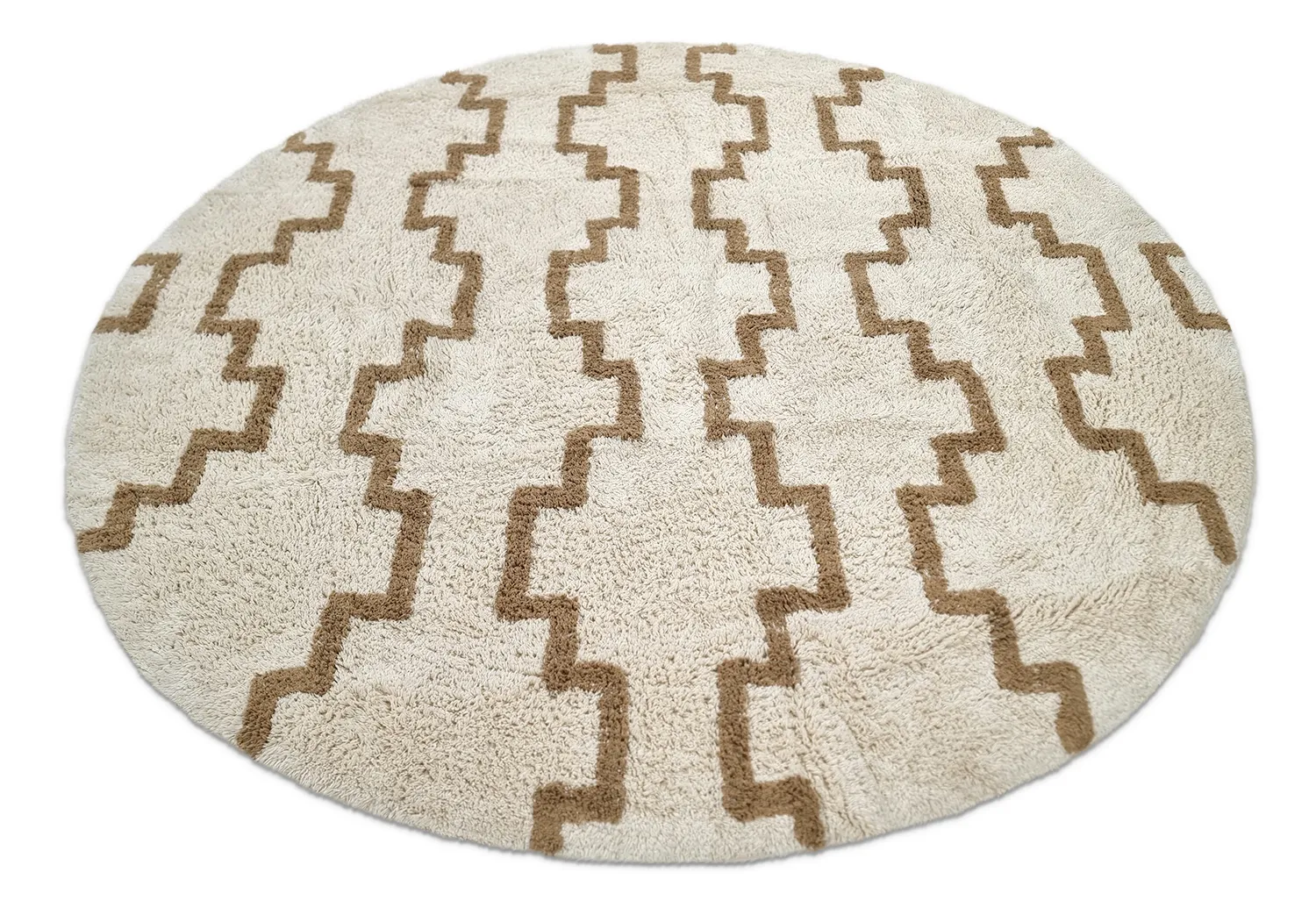 Kolo koberce - Arlon Natural Cotton Shaggy (bege)