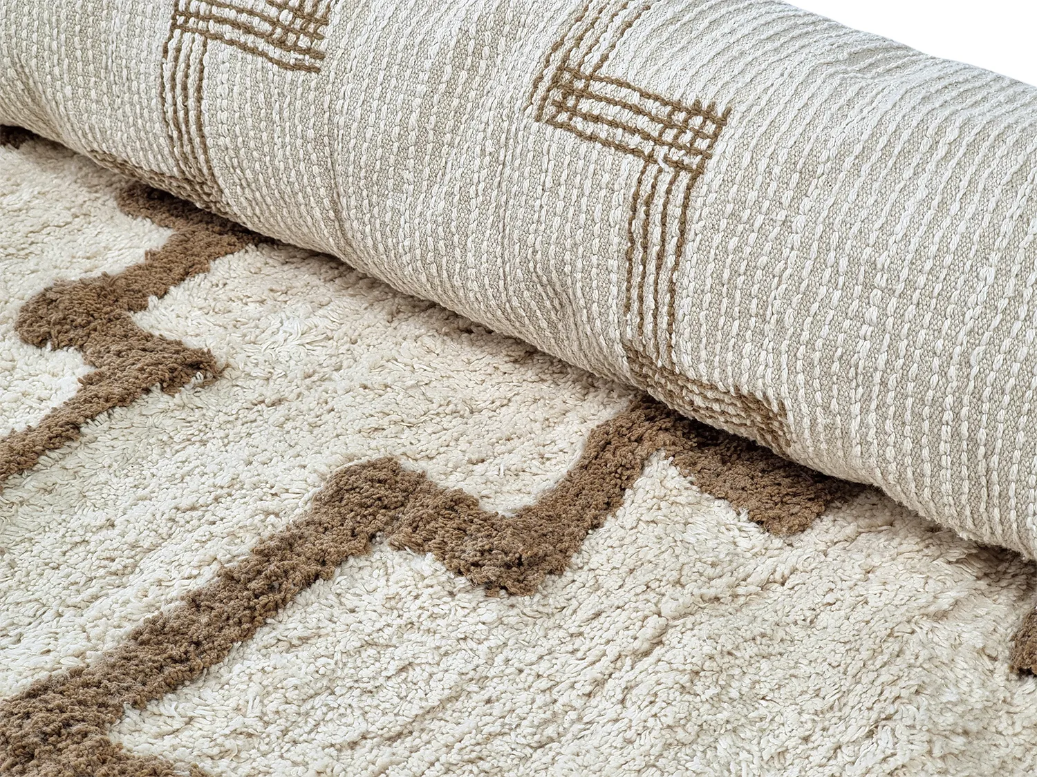 Kolo koberce - Arlon Natural Cotton Shaggy (bege)