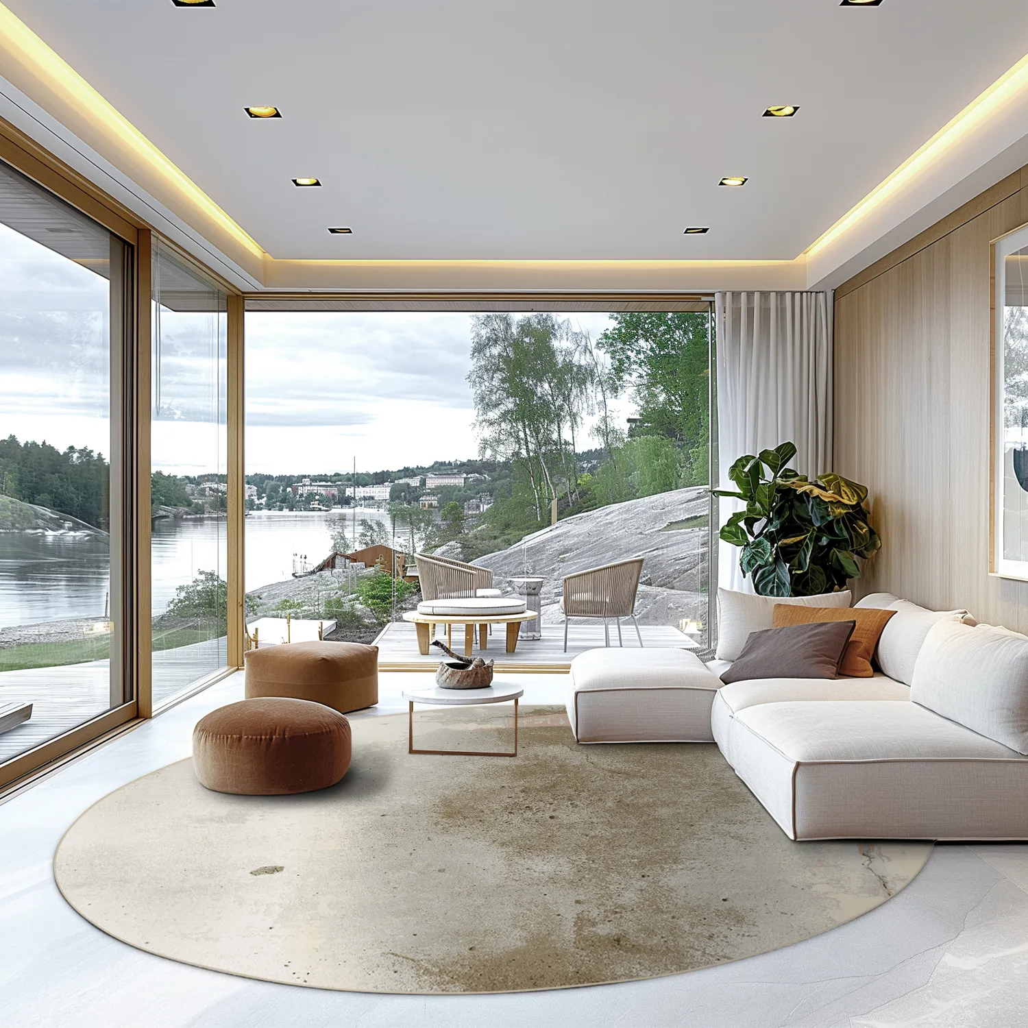 Kruhový koberec - Aurelia (béžový)