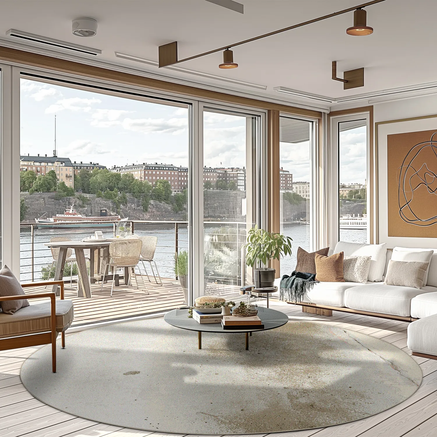 Kruhový koberec - Aurelia (béžový)