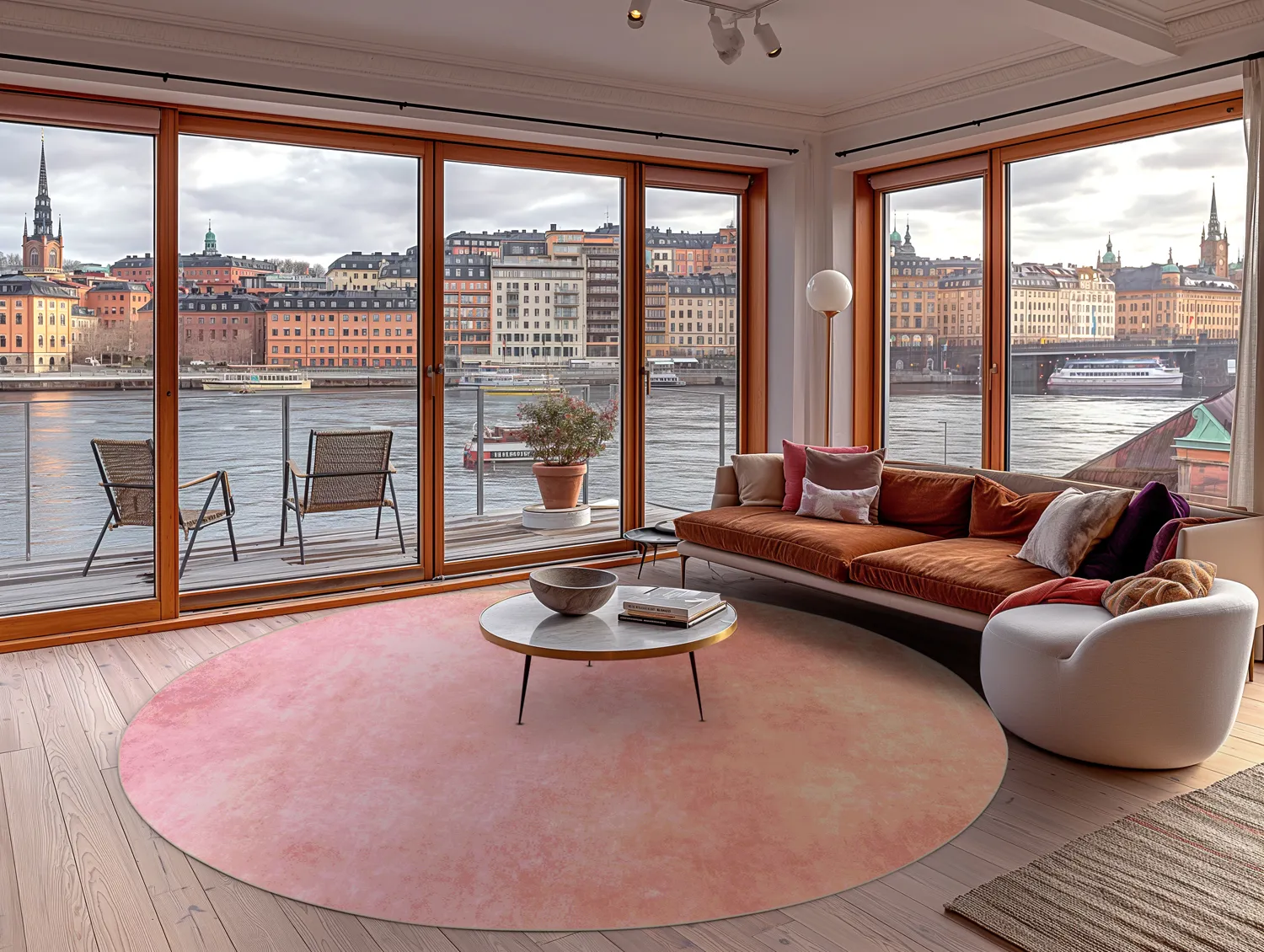 Kruhový koberec - Baden (ružový)