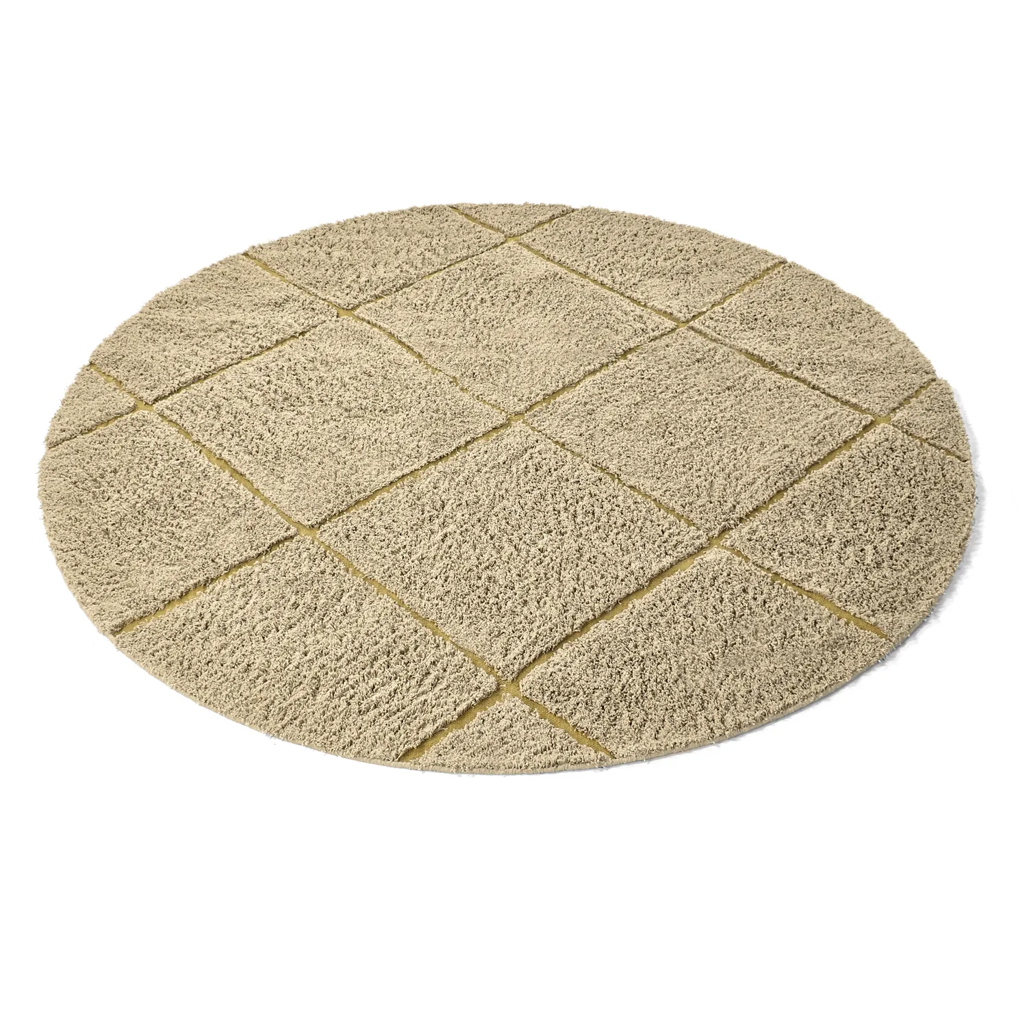 Kruhový koberec - Bellevue Natural Cotton Shaggy (bežová/hnedá)