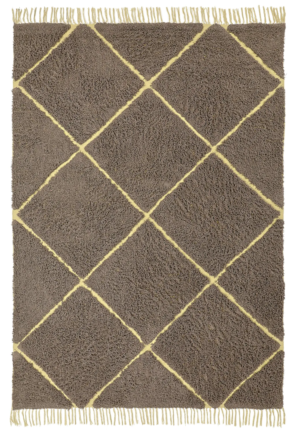 Koberce s dlhým vlasom - Bellevue Natural Cotton Shaggy (hnedá/žltá)