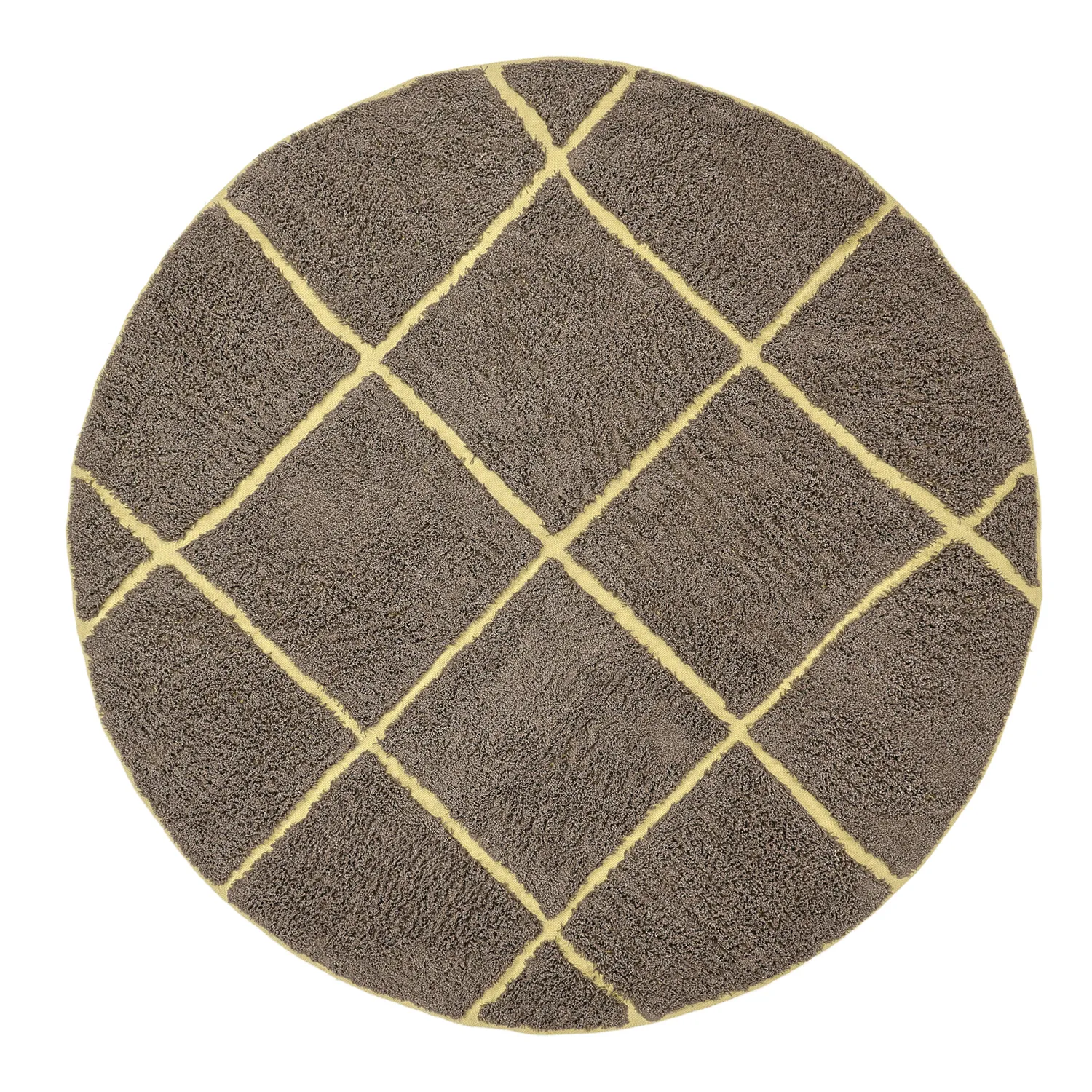 Kolo koberce - Bellevue Natural Cotton Shaggy (hnedá/žltá)