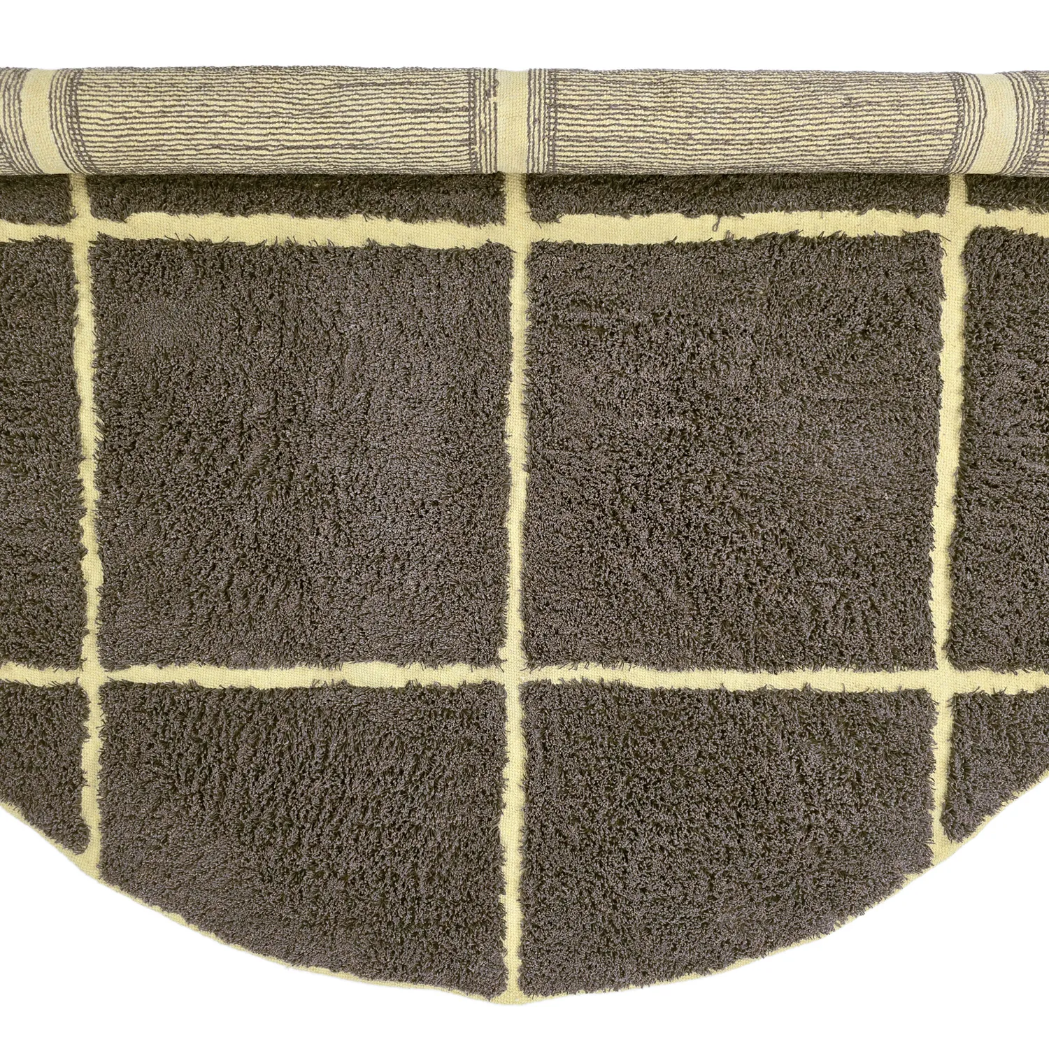 Kolo koberce - Bellevue Natural Cotton Shaggy (hnedá/žltá)