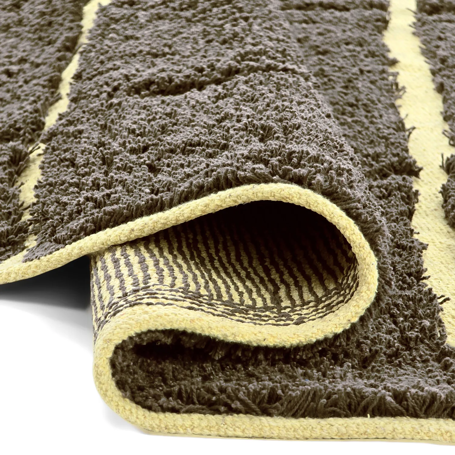 Kolo koberce - Bellevue Natural Cotton Shaggy (hnedá/žltá)