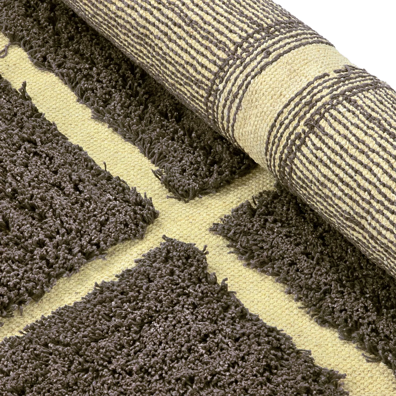 Kolo koberce - Bellevue Natural Cotton Shaggy (hnedá/žltá)