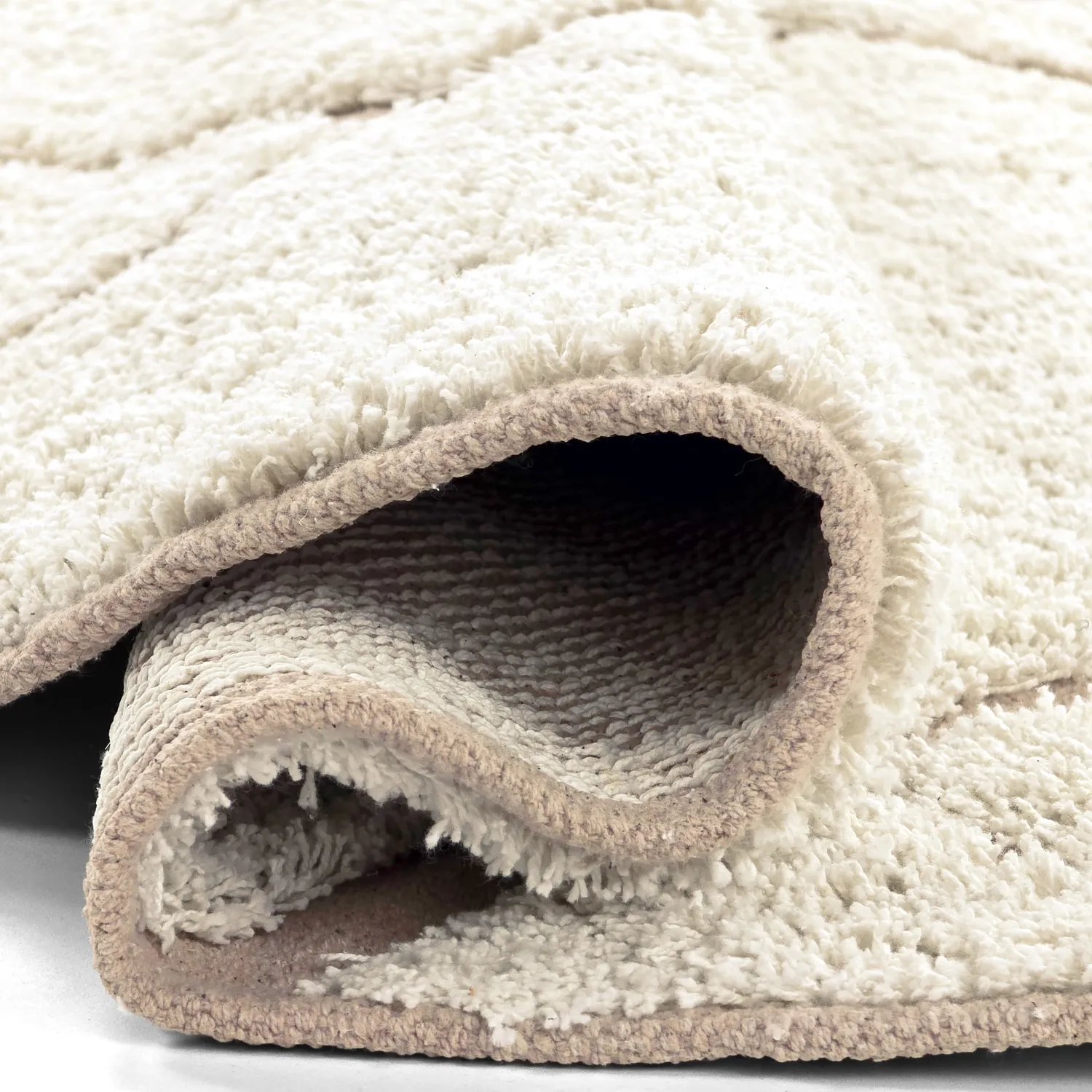 Kruhový koberec - Bellevue Natural Cotton Shaggy (špinavá biela/bežová)
