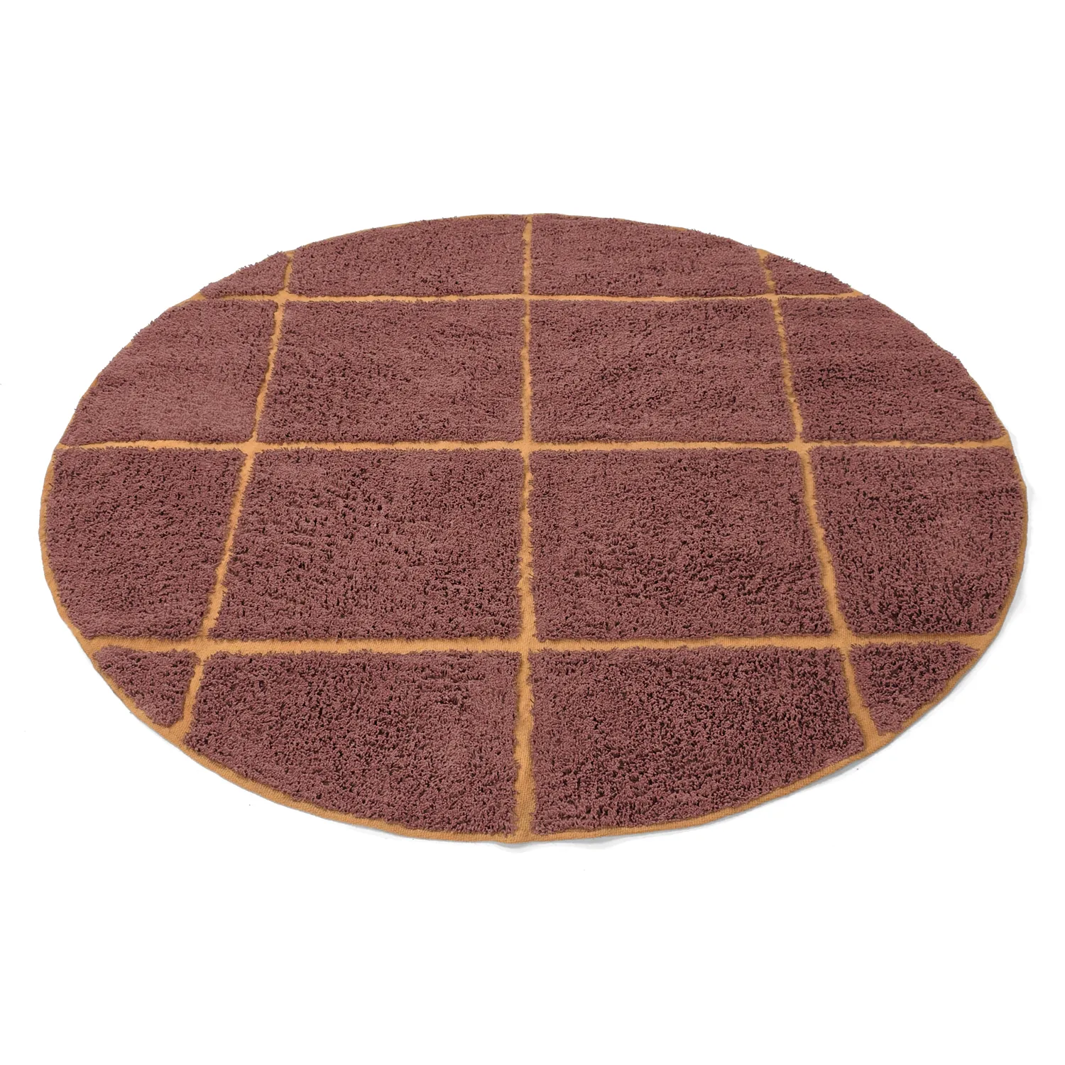 Kolo koberce - Bellevue Natural Cotton Shaggy (červená/oranžová)