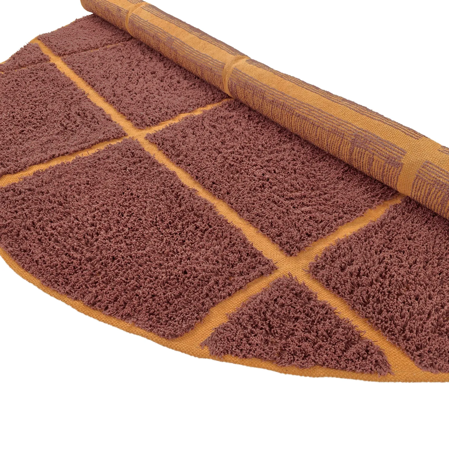 Kolo koberce - Bellevue Natural Cotton Shaggy (červená/oranžová)