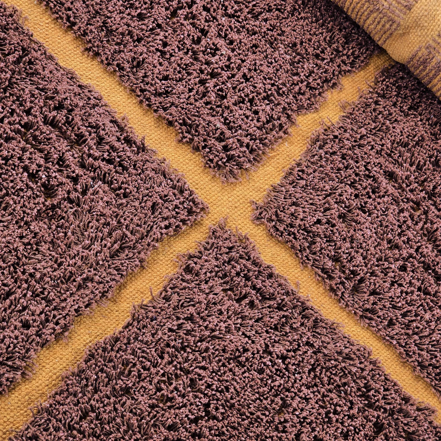 Kolo koberce - Bellevue Natural Cotton Shaggy (červená/oranžová)