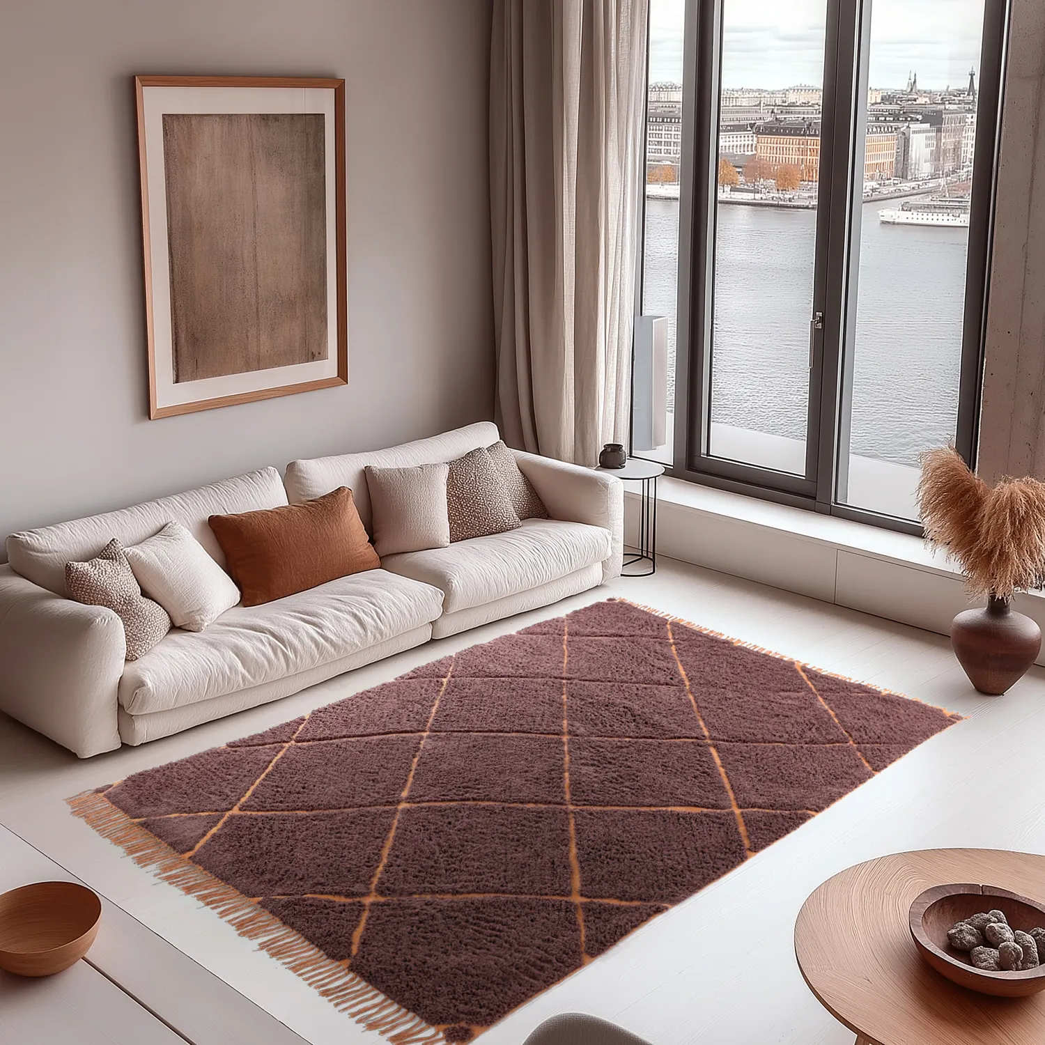 Koberce s dlhým vlasom - Bellevue Natural Cotton Shaggy (červená/oranžová)