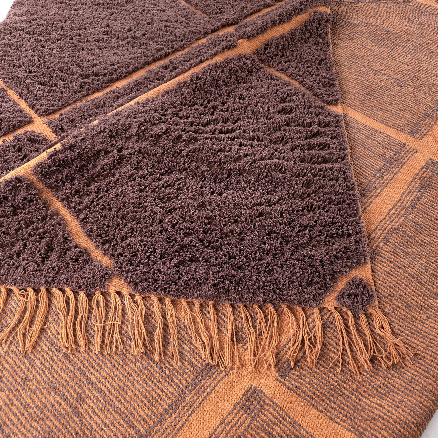 Koberce s dlhým vlasom - Bellevue Natural Cotton Shaggy (červená/oranžová)