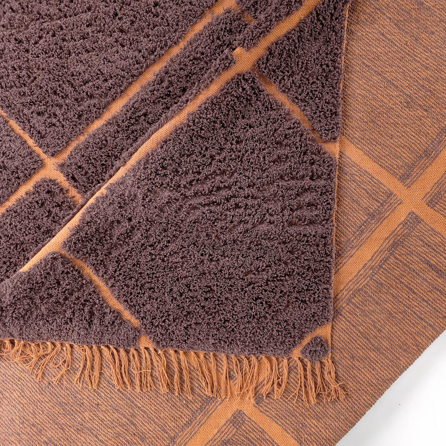 Koberce s dlhým vlasom - Bellevue Natural Cotton Shaggy (červená/oranžová)