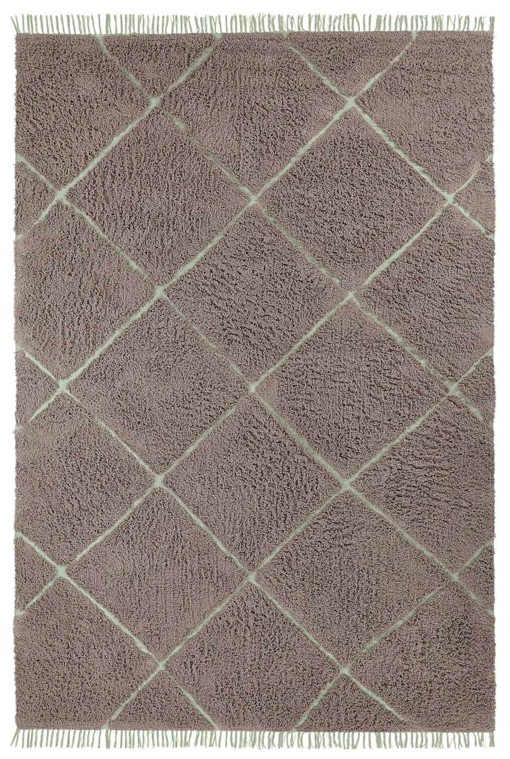 Koberce s dlhým vlasom - Bellevue Natural Cotton Shaggy (taupe/zelená)