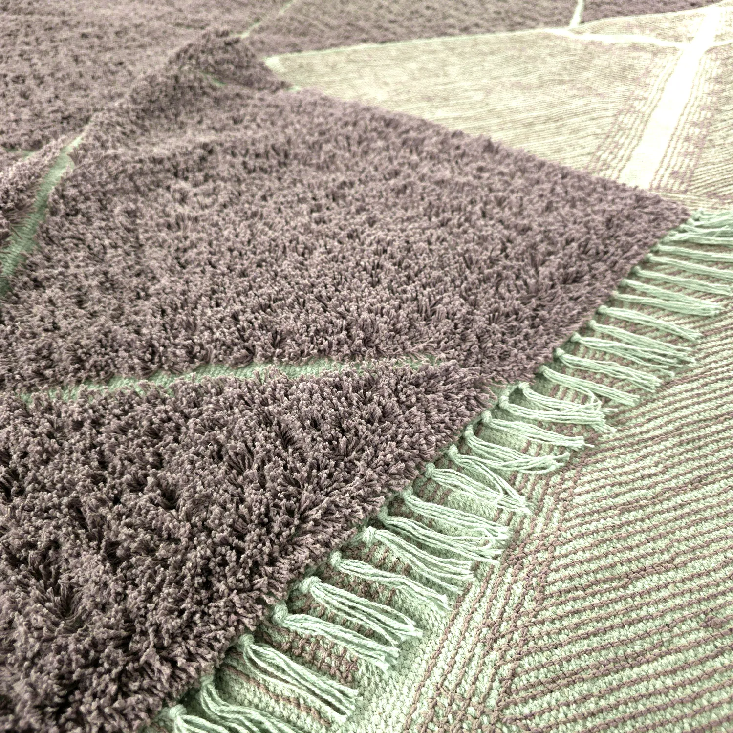 Koberce s dlhým vlasom - Bellevue Natural Cotton Shaggy (taupe/zelená)