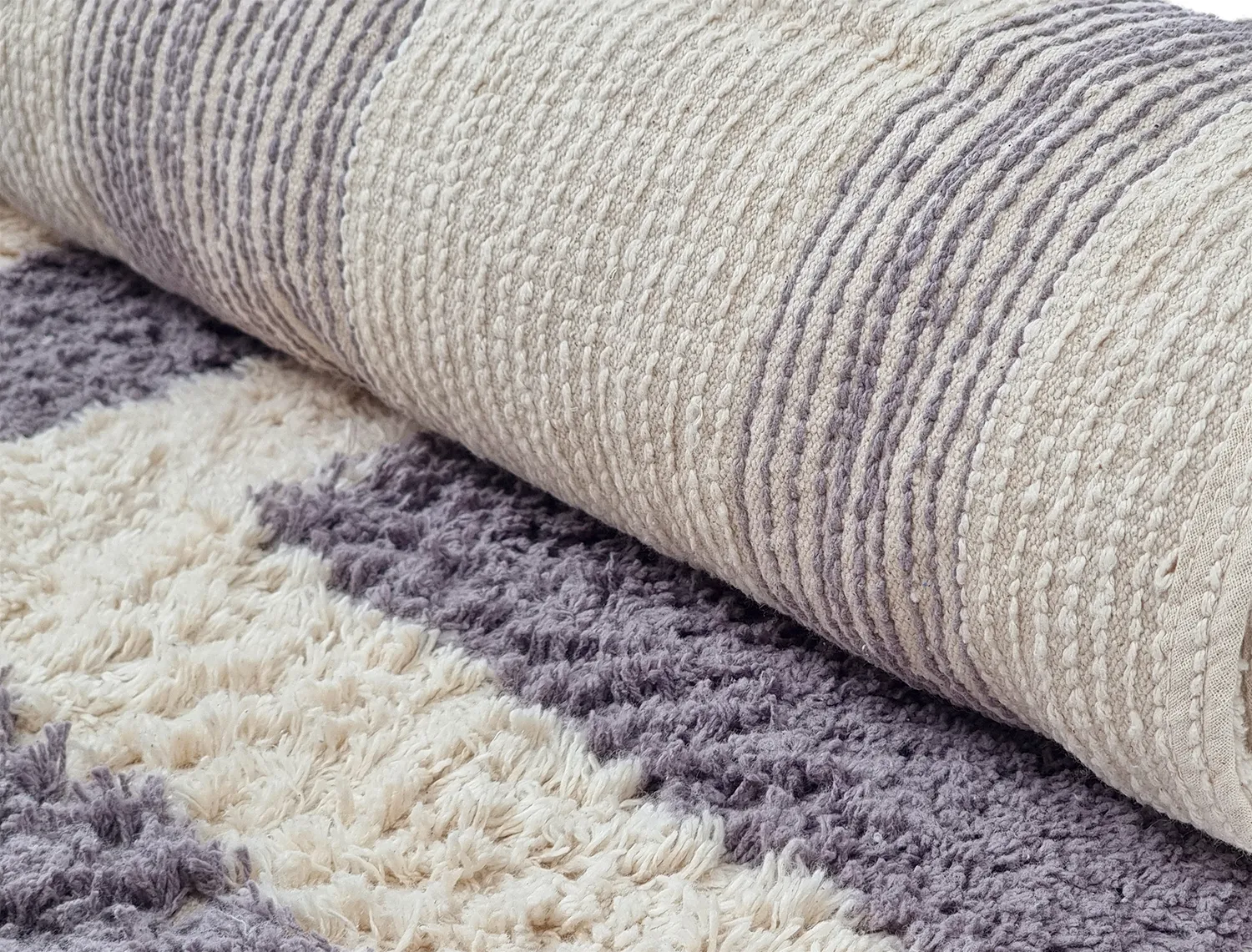 Kruhový koberec - Bergamo Natural Cotton Shaggy (šedá/biela)