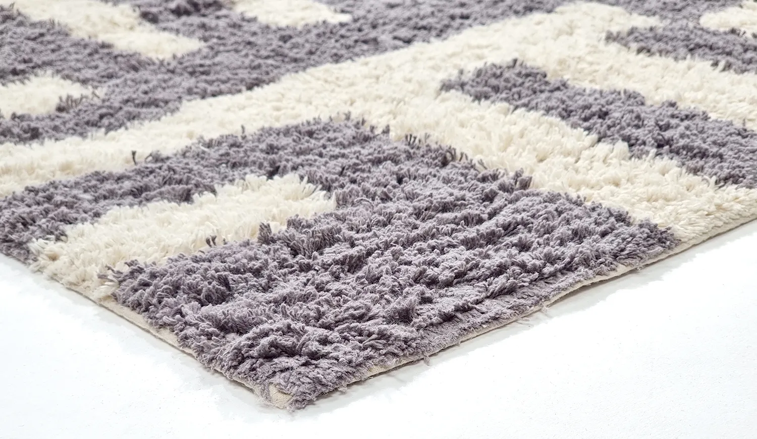 Koberec s dlhým vlasom - Bergamo Natural Cotton Shaggy (šedá/biela)