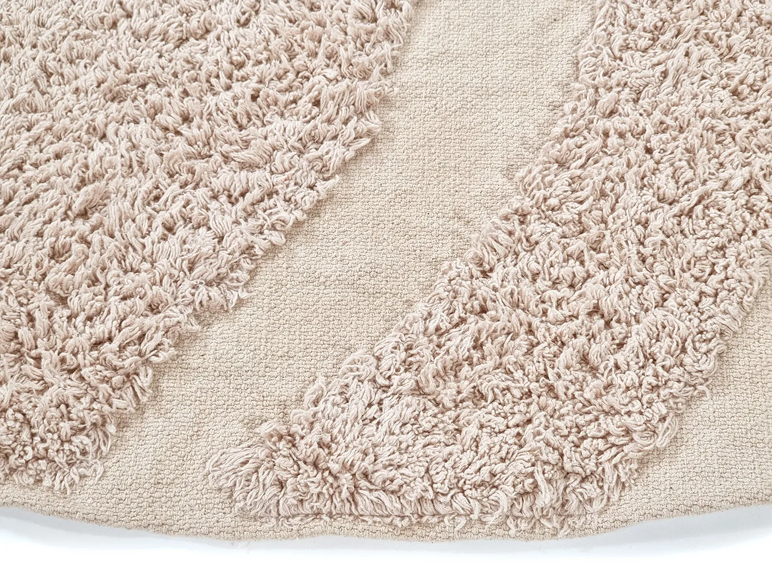 Kruhový koberec - Bonnie Natural Cotton Shaggy (béžový)
