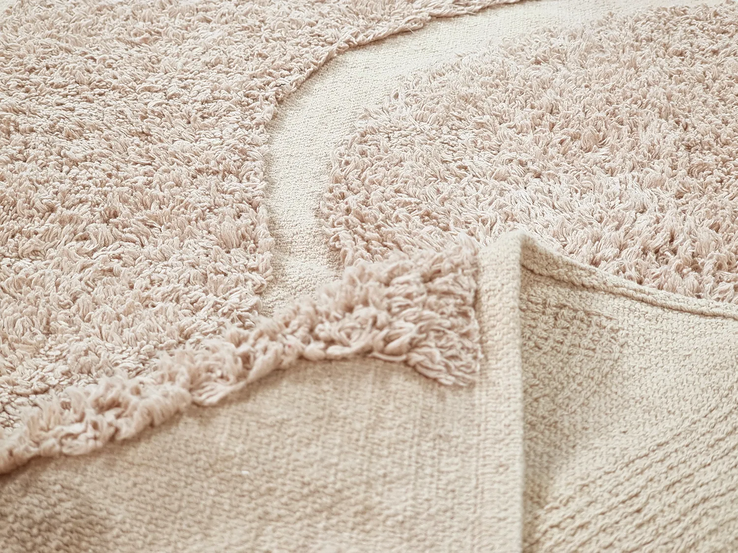 Kruhový koberec - Bonnie Natural Cotton Shaggy (béžový)