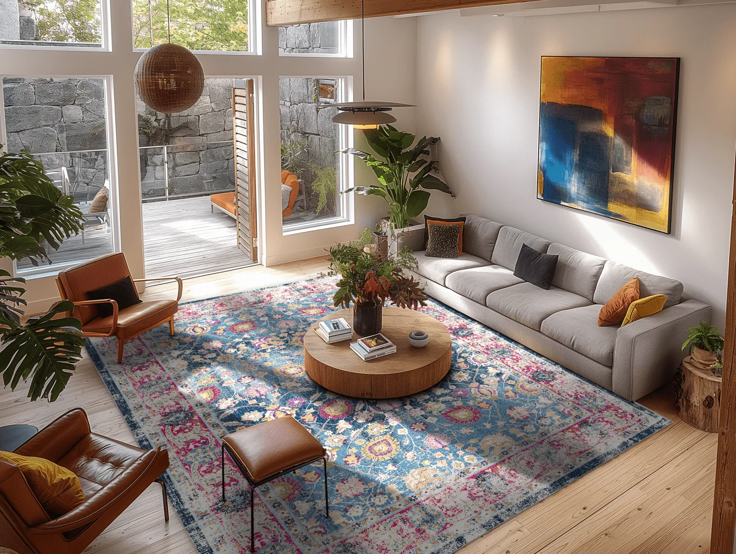 Koberec Wilton - Bouhjar (modrá/růžová/multicolor)