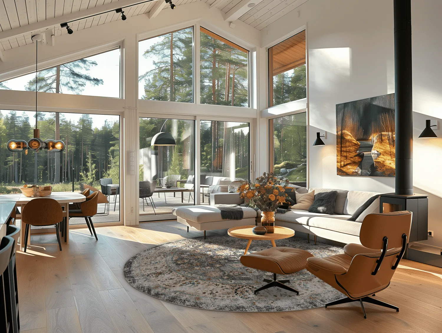 Kruhový koberec - Bouhjar (šedý/multicolor)