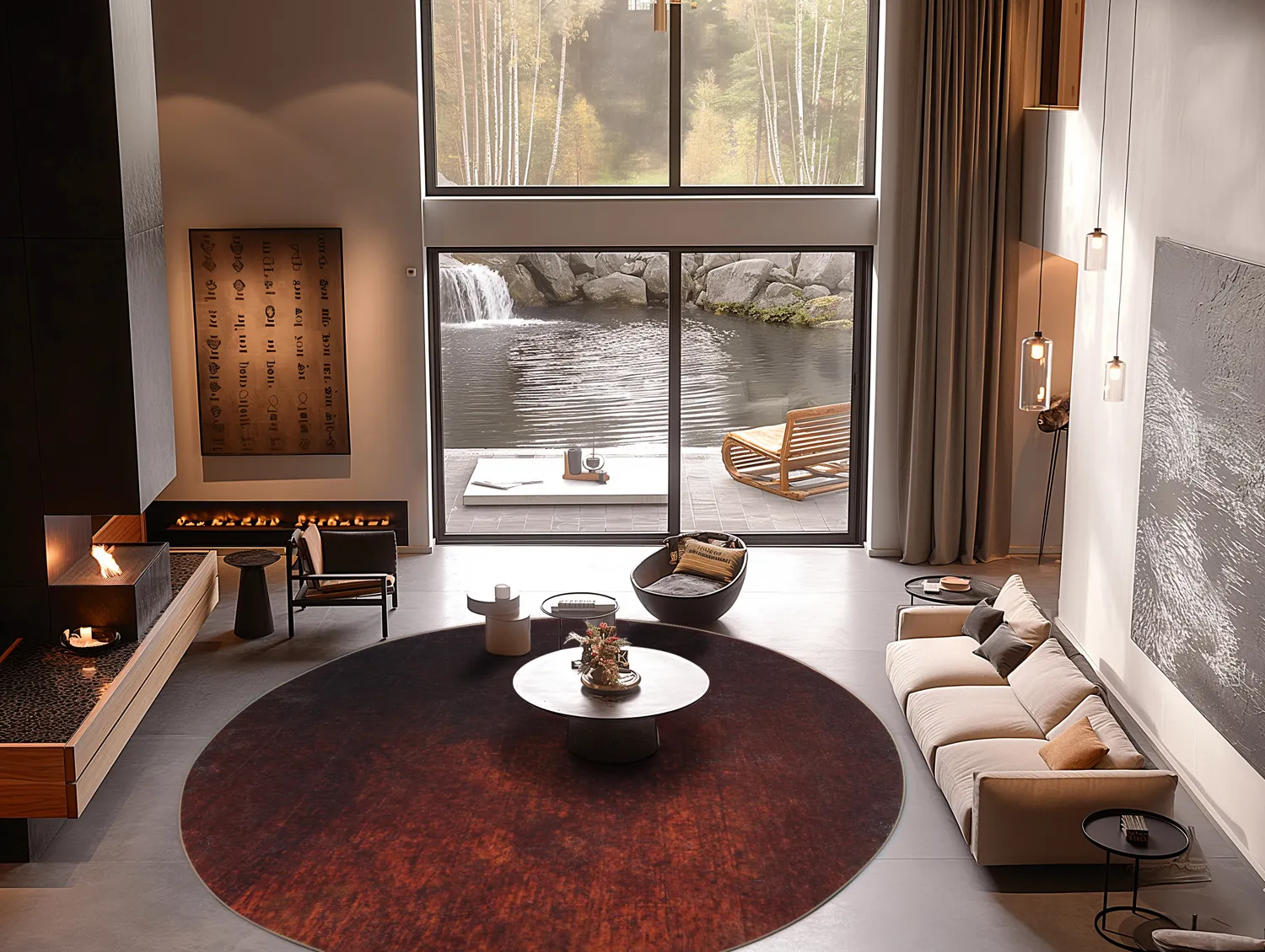 Kruhový koberec - Bovera (červený)