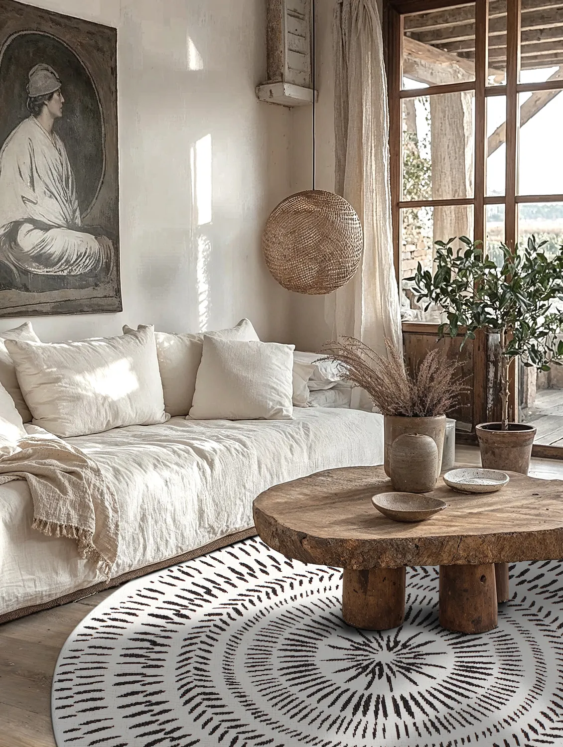 Kruhový koberec - Brussels Night (šedý)