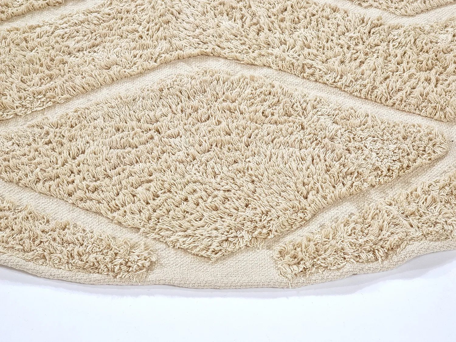 Kolo koberce - Brynn Natural Cotton Shaggy (béžový)