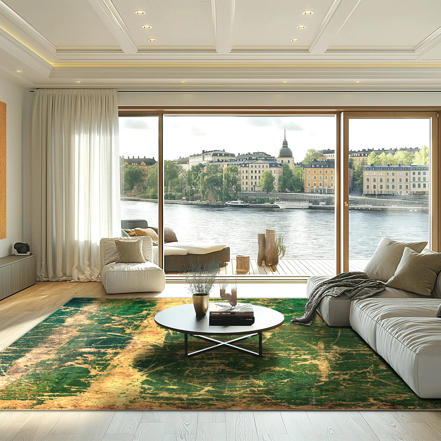 Koberec Wilton - Cantoria (bežová/zelená)