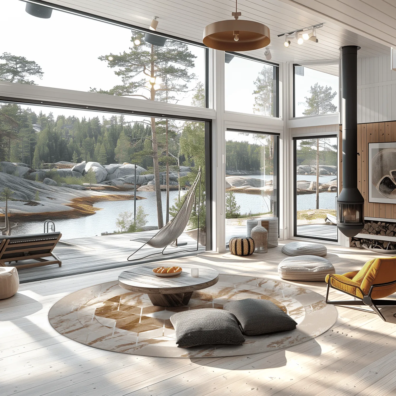 Kruhový koberec - Castello (béžový/biely)