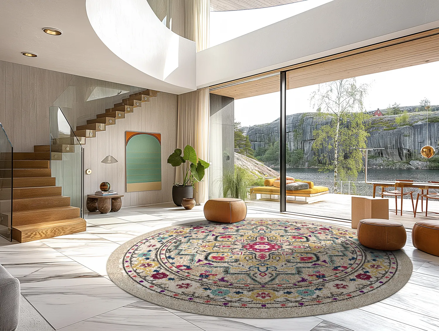 Kruhový koberec - Castro (viacfarebný)