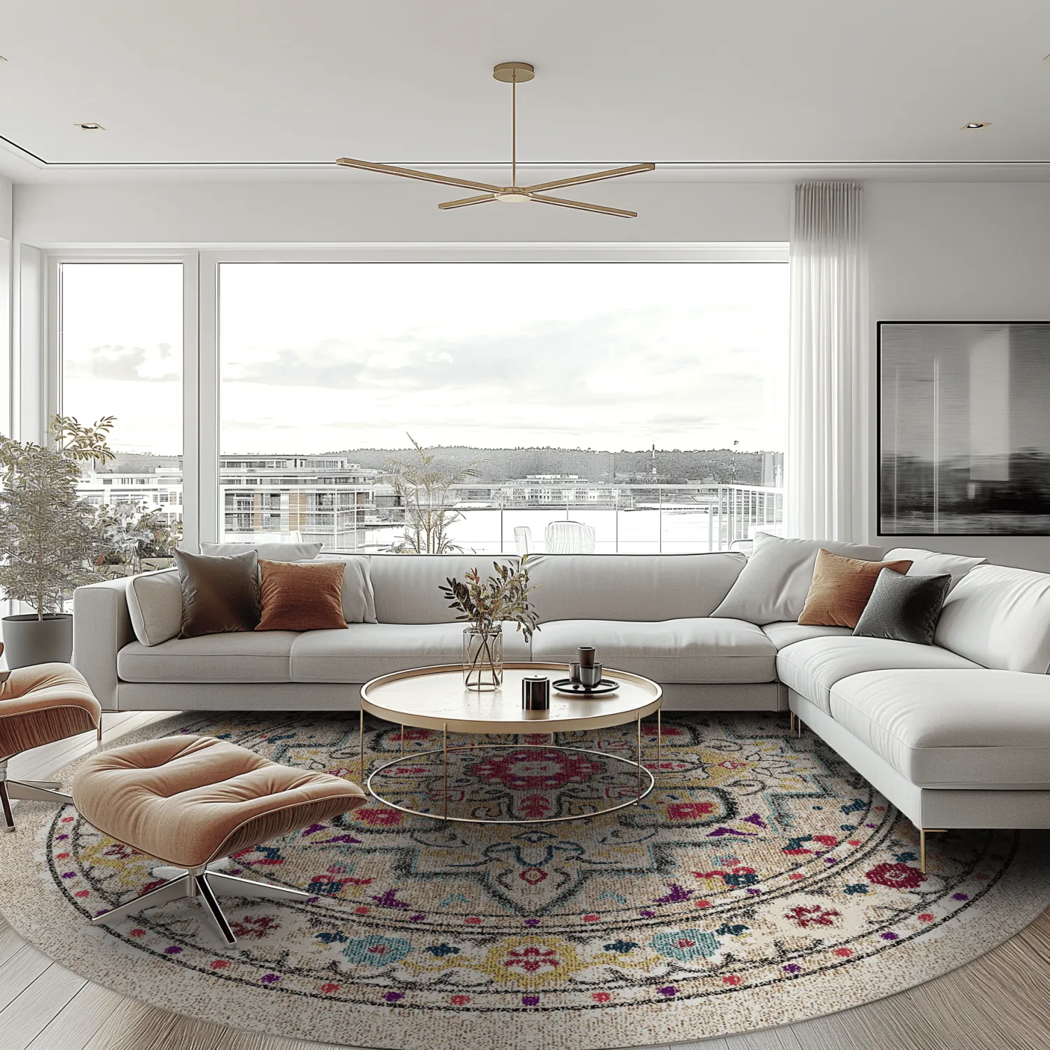 Kruhový koberec - Castro (viacfarebný)