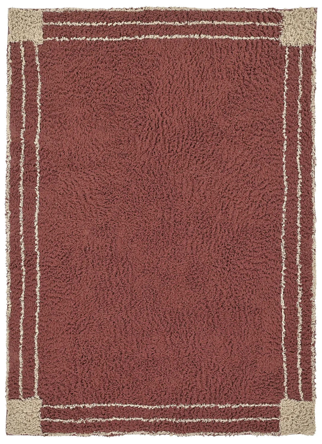 Koberce s dlhým vlasom - Cataya Natural Cotton Shaggy (hnedá/béžová)