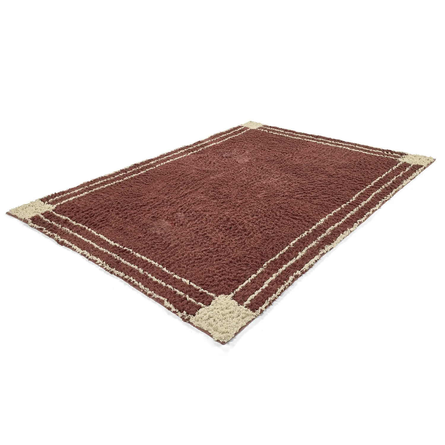 Koberce s dlhým vlasom - Cataya Natural Cotton Shaggy (hnedá/béžová)
