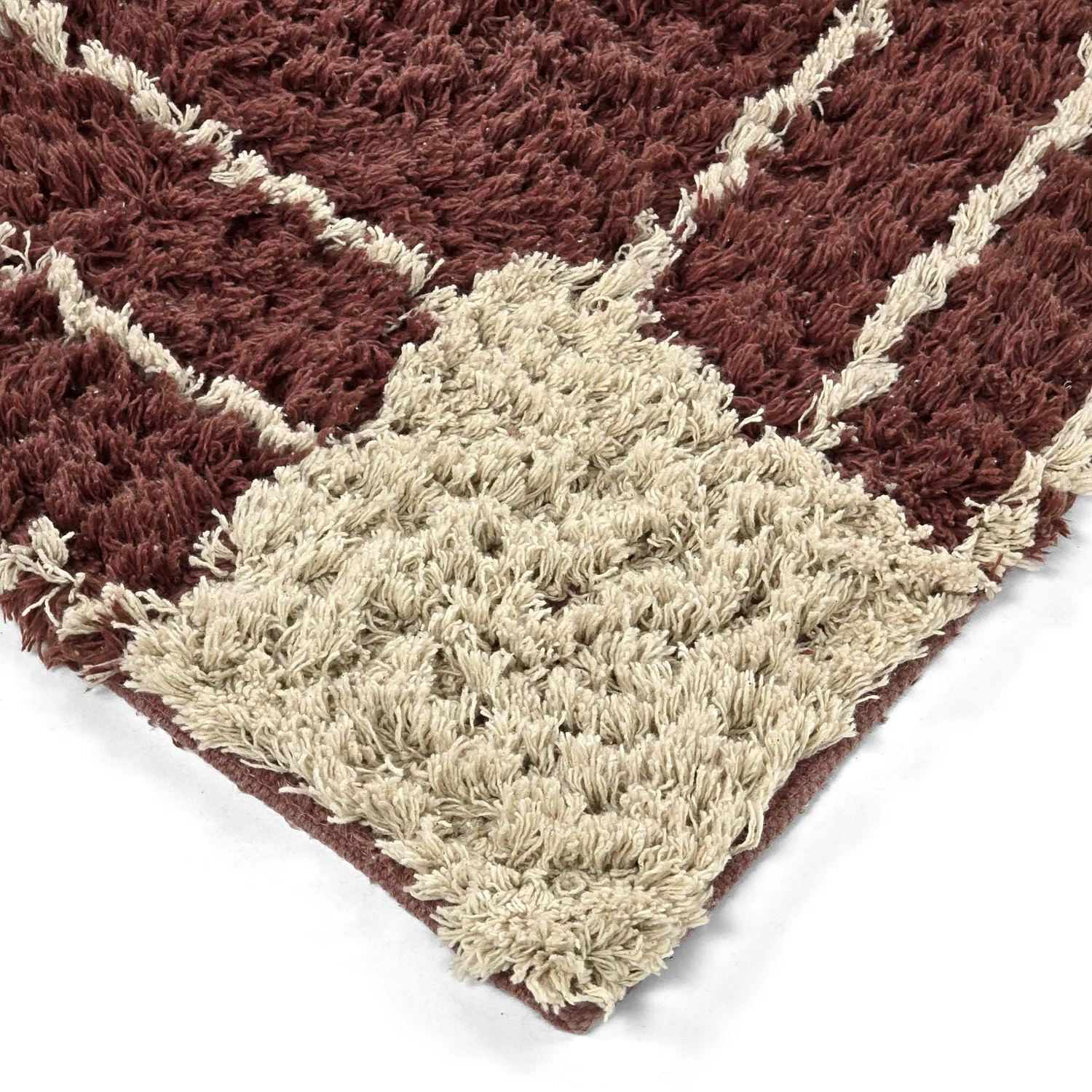 Koberce s dlhým vlasom - Cataya Natural Cotton Shaggy (hnedá/béžová)