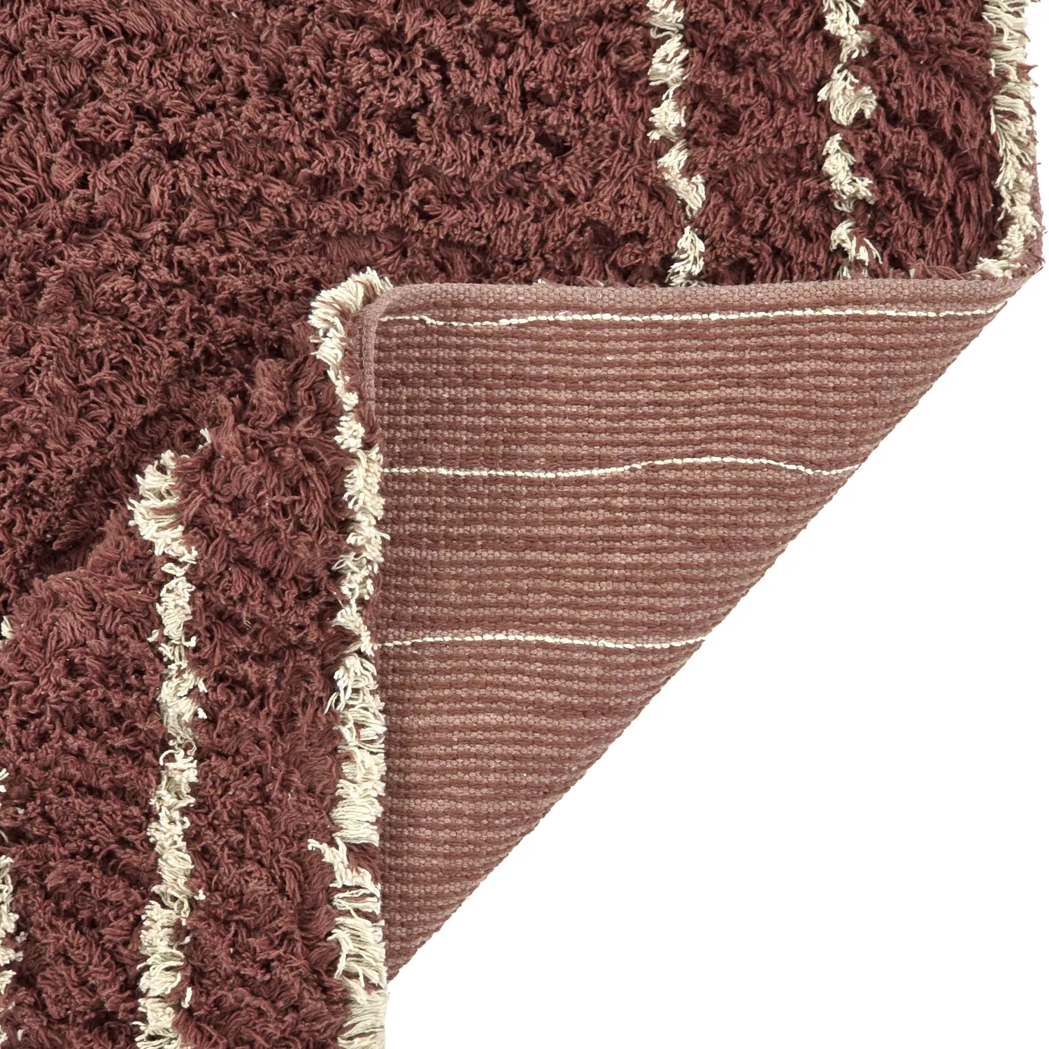 Koberce s dlhým vlasom - Cataya Natural Cotton Shaggy (hnedá/béžová)
