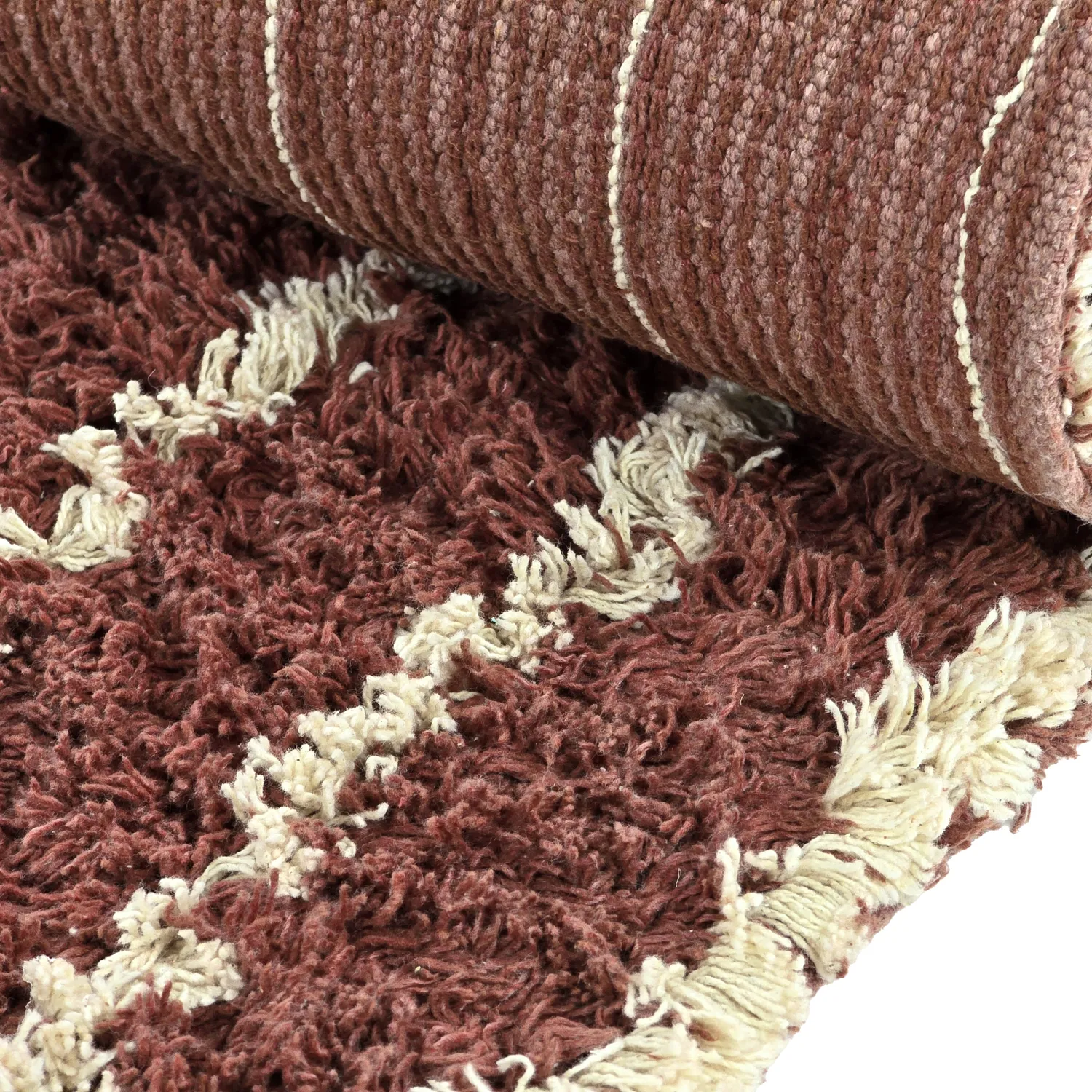 Koberce s dlhým vlasom - Cataya Natural Cotton Shaggy (hnedá/béžová)
