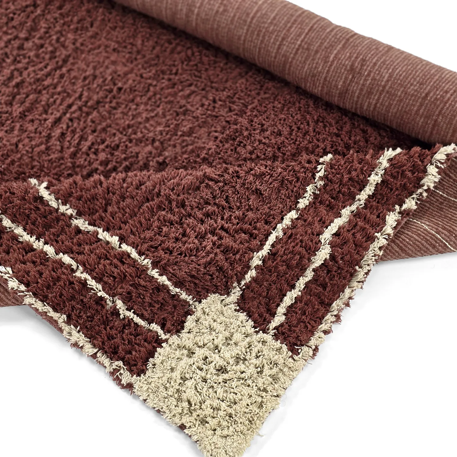 Koberce s dlhým vlasom - Cataya Natural Cotton Shaggy (hnedá/béžová)