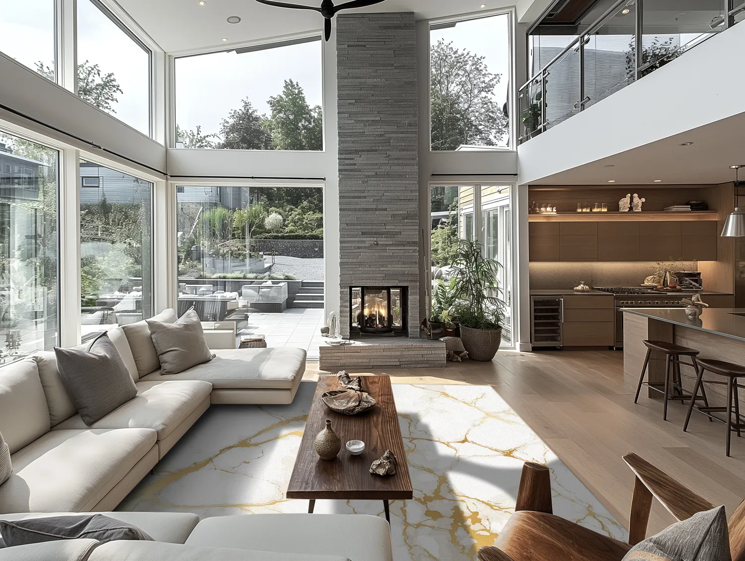 Koberec Wilton - Cesina (kameň/biel/zlatý)