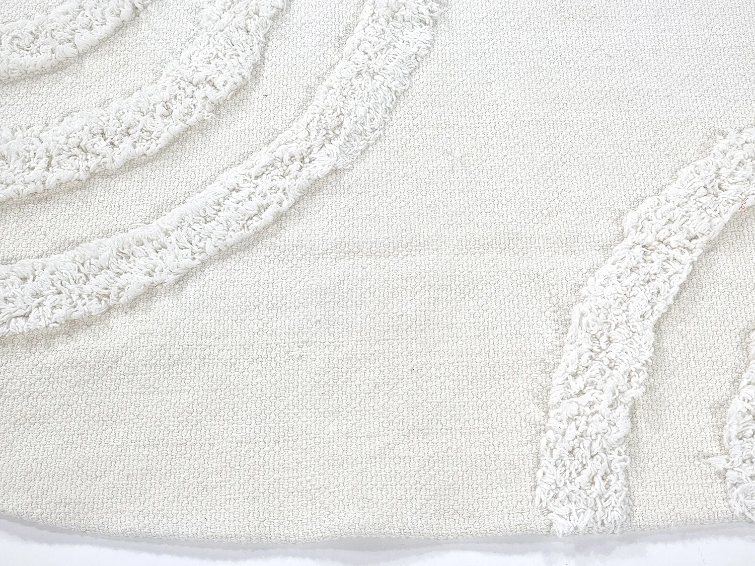 Kruhový koberec - Como Natural Cotton Shaggy (offwhite)